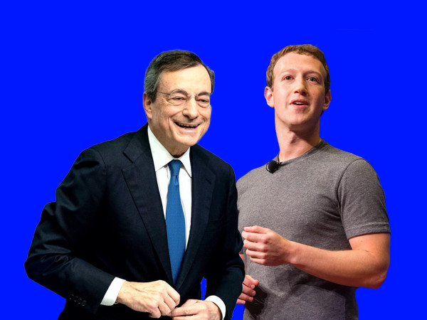 Fotomomontaggio - Mario Draghi e Mark Zuckerberg
