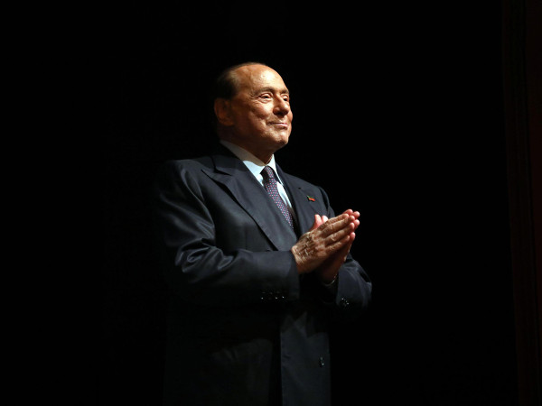 Silvio Berlusconi interviene al convegno organizzato dal movimento Seniores di Forza Italia "Giù le mani delle pensioni", a Milano il 28 settembre 2019.