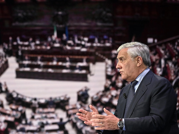 Antonio Tajani ospite del programma "Porta a Porta", condotto da Bruno Vespa, Roma, 25 maggio 2021