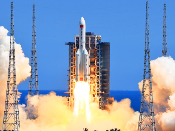 WENCHANG, July 24, 2022 A Long March-5B Y3 carrier rocket, carrying Wentian lab module, blasts off from the Wenchang Spacecraft Launch Site in south China's Hainan Province, July 24, 2022. (Credit Image: © Li Gang/Xinhua via ZUMA Press).
