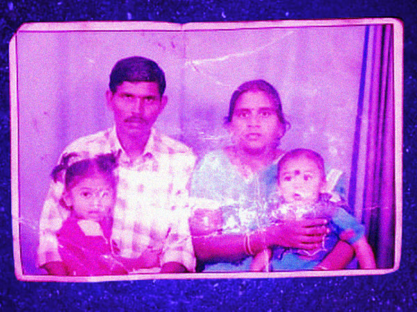 Mammai Bhoo Laxmi, suo marito Mammai Laxman e i loro due figli