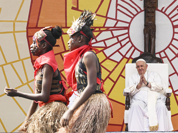Le Pape François rencontre des jeunes au stade des Martyrs de Kinshasa lors du voyage apostolique de Sa Sainteté en République démocratique du Congo