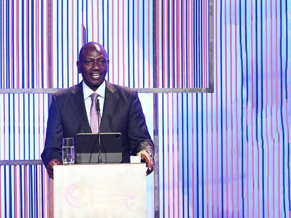 William Samoei Ruto, President of Kenya, speaks at the Berlin Energy Transition Dialogue 23.