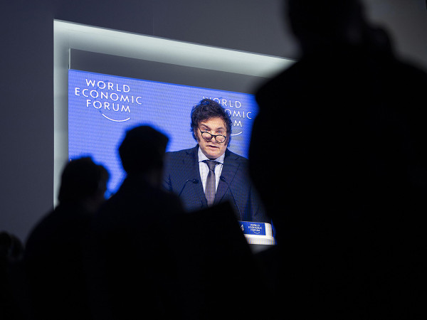 Il presidente dell'Argentina&nbsp;Javier Milei interviene a Davos
