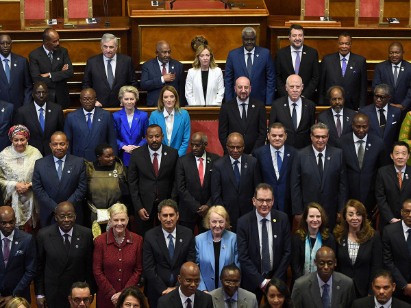 I partecipanti al Summit Italia - Africa al Senato