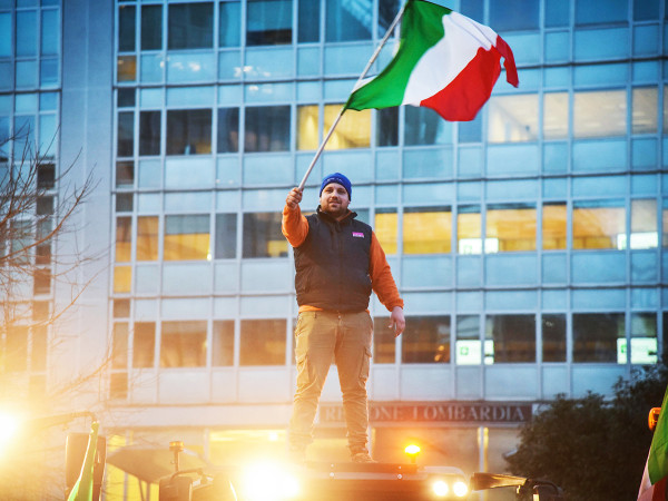 La protesta degli agricoltori a Milano, l'1 febbraio 2024