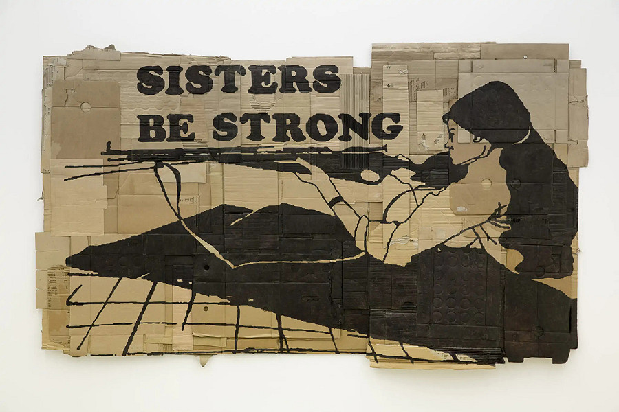 Andrea Bowers, Sisters Be Strong, 2013. Photo: Roberto Marossi
