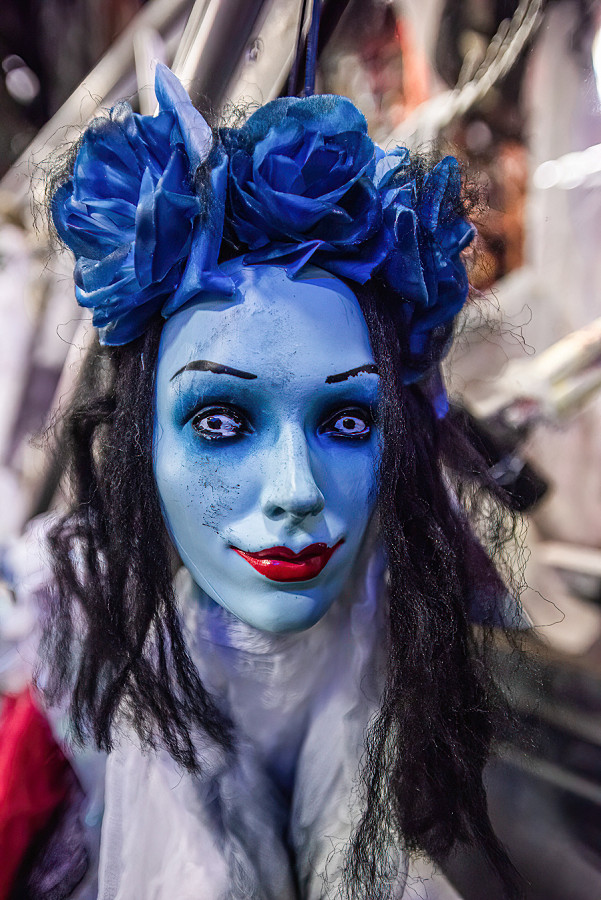 L’Aia (Paesi Bassi). Il personaggio ‘Blue Lady: ‘Bride Day of the Dead’ in mostra al negozio ‘SoLow’ in occasione di Halloween (CHARLES M. VELLA/SOPA IMAGES VIA ZUMA PRESS WIRE)
