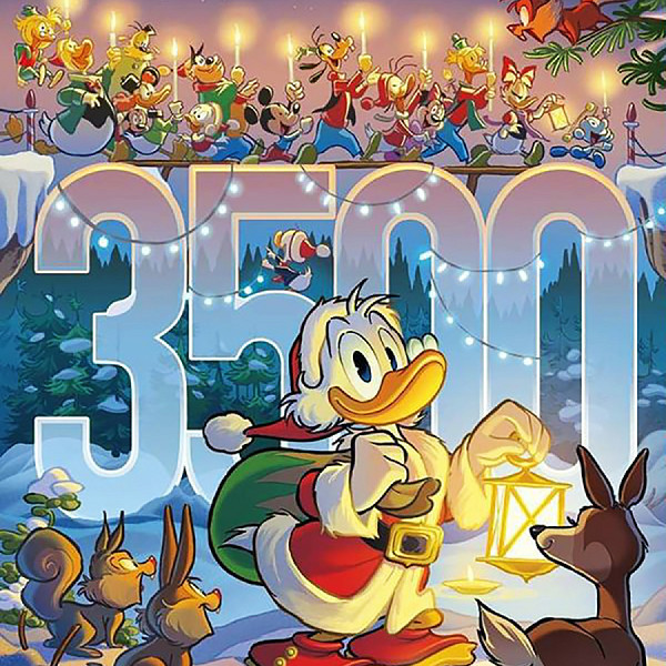 Paperon de&rsquo; Paperoni su una delle copertine natalizie di Topolino 3500 (&copy; Walt Disney Archives)