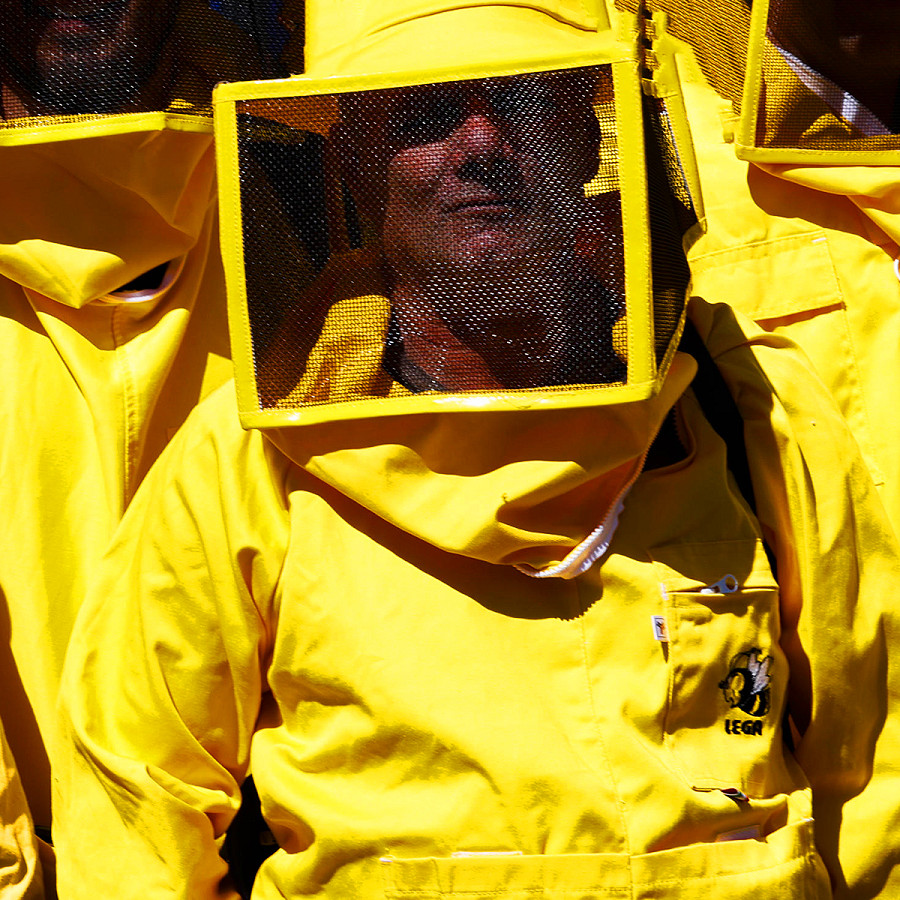 Roma (Italia). Ieri, 20 marzo, si &egrave; svolto un sit-in degli apicoltori italiani in tute gialle per denunciare il rischio collasso del settore. 