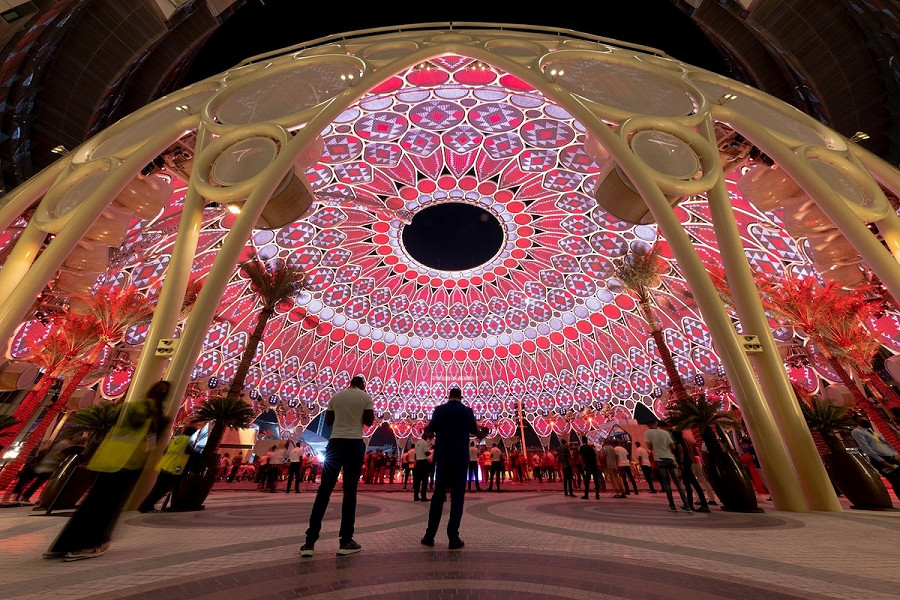 Uno dei padiglioni dell'Expo Dubai 2020 che punta a mostrare lo sfarzo degli Emirati Arabi Uniti 