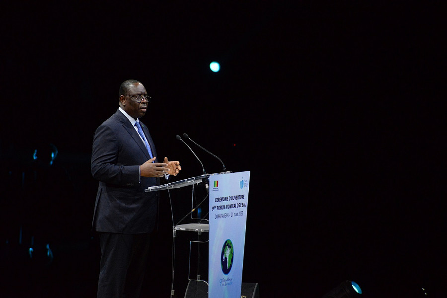 Il Presidente senegalese Macky Sall alla cerimonia inaugurale del 9° World Water Forum di Dakar, il 21 marzo. 