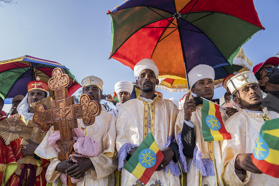 Una manifestazione ad Addis Abeba (Etiopia), in supporto del governo, contro i disordini nella regione del Tigray.