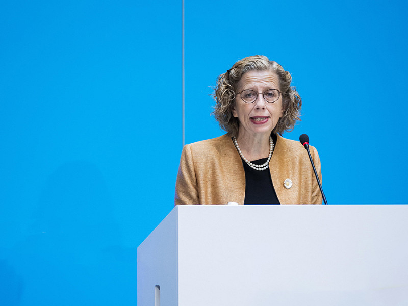 La direttrice esecutiva dell'Unep, Inger Andersen durante l'apertura dell'Unep Copenhagen Climate Centre, aprile 2022