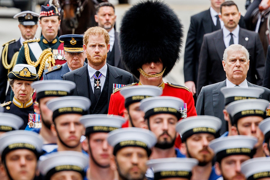 Harry, duca di Sussex, al funerale della Regina Elisabetta