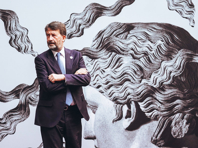 Il ministro alla Cultura Dario Franceschini al convegno "The mediterranean, a sea of culture" che si è svolto a Napoli a Palazzo Reale, il 16 giugno 2022 