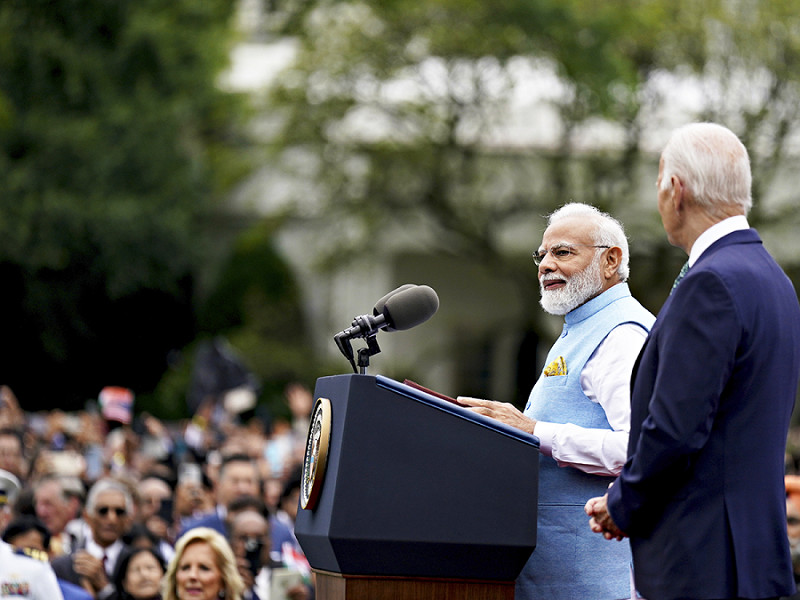 Narendra Modi e Joe Biden alla Casa Bianca, il 21 giugno 2023
