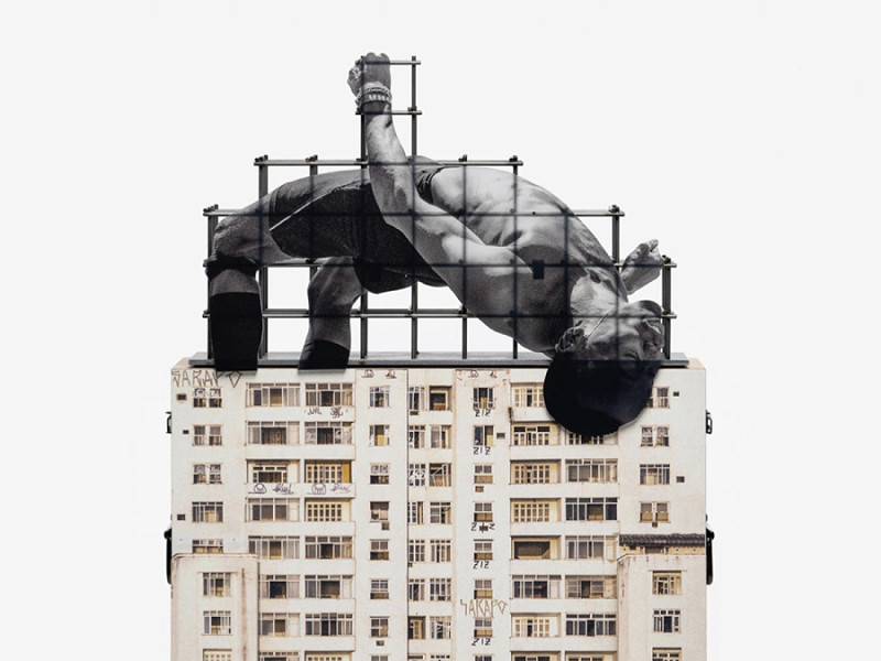  Rio De Janeiro (Brasile). Giants, High Jump in Rio è l’ultima installazione dell’artista JR, che sfrutta le impalcature per collocare i suoi “giganti” in luoghi spettacolari in tutto il mondo e mettere in luce gli “eroi di tutti i giorni”, offrendo un’alternativa alle pubblicità che avvolgono le città.