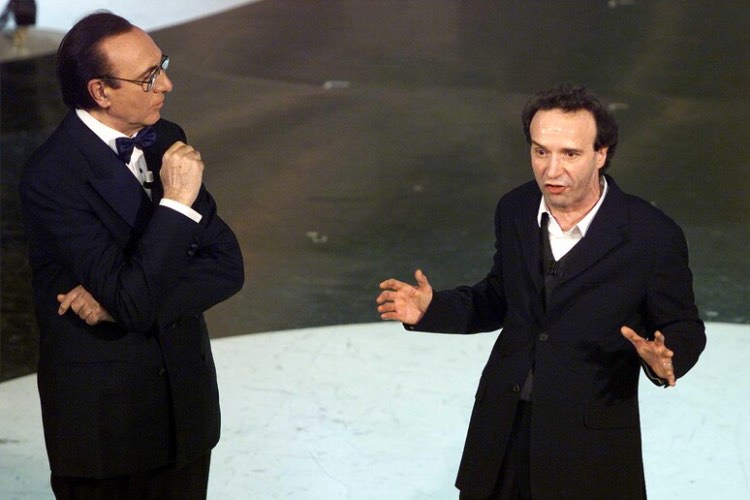 Pippo Baudo con Benigni - fonte_Ansa - LaSvolta.it